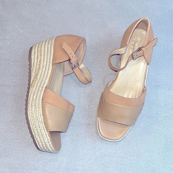 Nwot Naturalizer two toned leather 2.5” heel espadrilles wedges w/ 1.5”platform - Picture 1 of 5